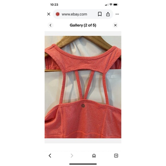 90 Degree Orange Women L Athletic Sporty Gym Run Built In Bra Racerback Tank Top - Picture 4 of 6